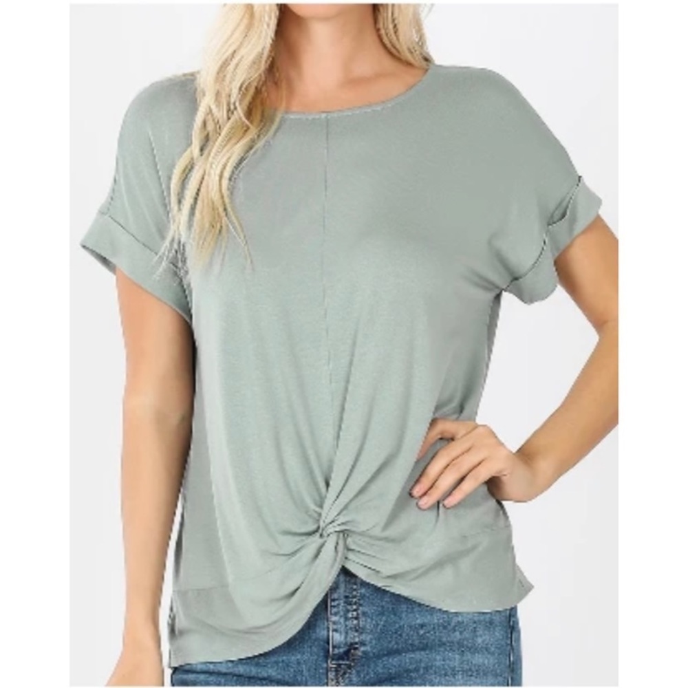 LAST! All Knotted Up Top-sage